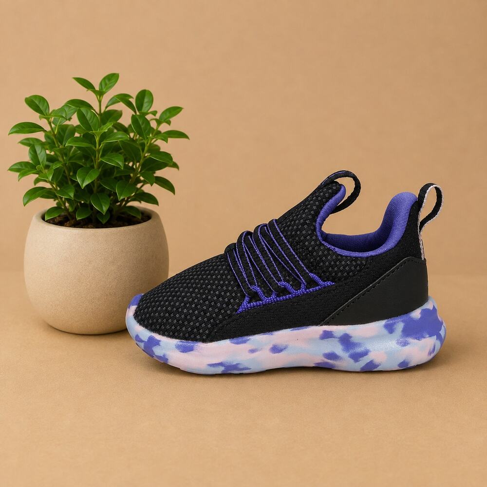 NWT adidas Unisex-Kids Lite Racer Adapt 7.0, Black/Clear Pink/Cobalt Blue, 13K